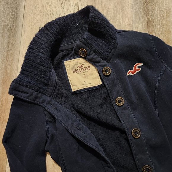 🪽 Hollister Dark Navy Blue 🪽 Long Sleeve Button Up - Picture 2 of 5